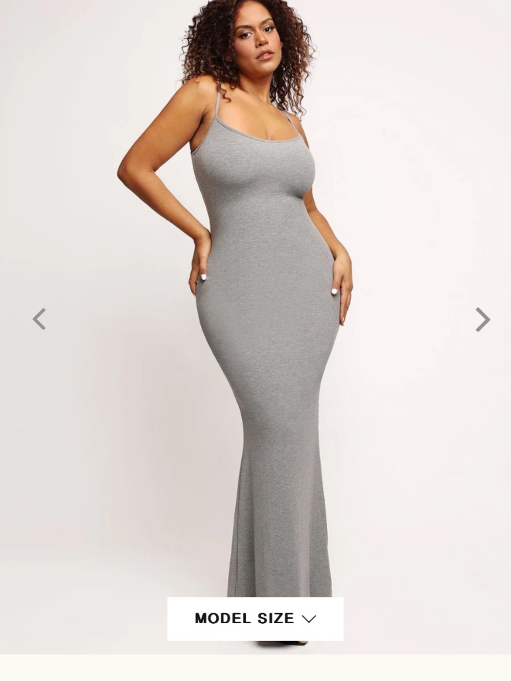 Popilush Grey Shapewear Modal Maxi Dress